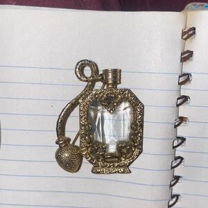 Vintage Gold Perfume Bottle Pendant